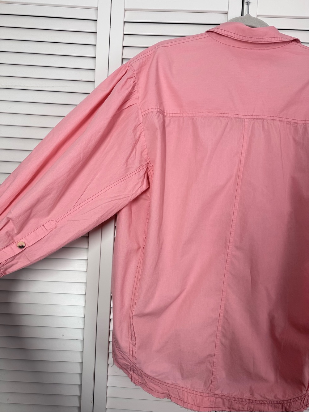We The Free Happy Hour Solid Poplin Top Pink Free People Oversized Medium - Picture 7 of 11